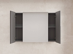 Style Line Зеркальный шкаф Лима 100 эмаль графит матовая – фотография-4